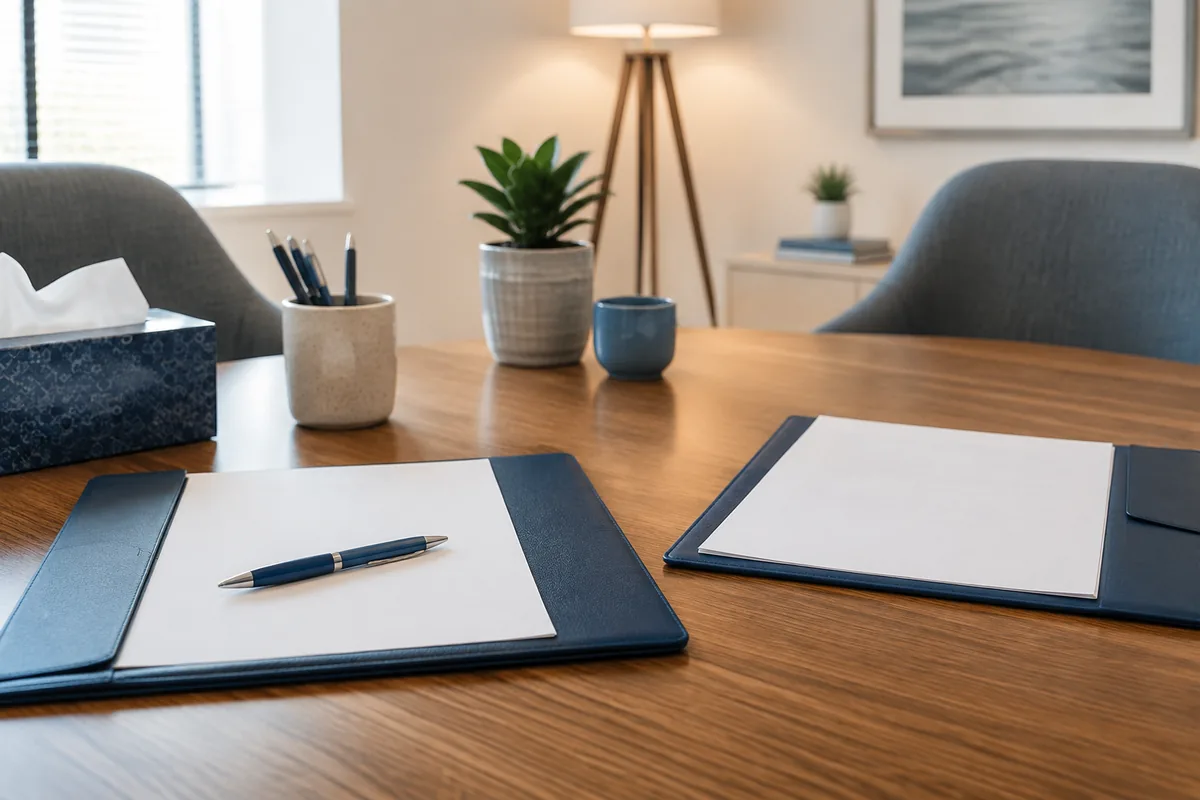 Organized divorce document preparation paperwork in Redding, California
